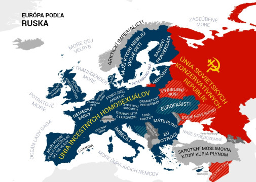 Sovietske rusko vydalo novú mapu Európy