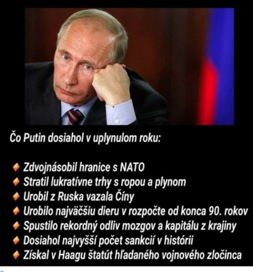 Rekapitulácia Putinových úspechov za posledný rok: