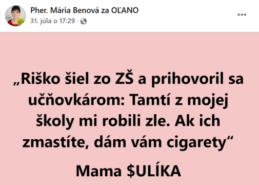 Pher. Mária č.100 z OĽANO SEKTY ide bomby-šupy